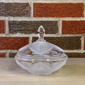 Vintage Cristal D'Arques *Clear & Frosted* Leaded Crystal Candy Dish With Lid